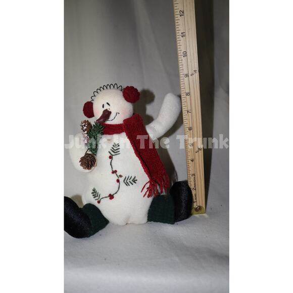 Snow man with earmuffs decoration 8 1/2in - Picture 2 of 4